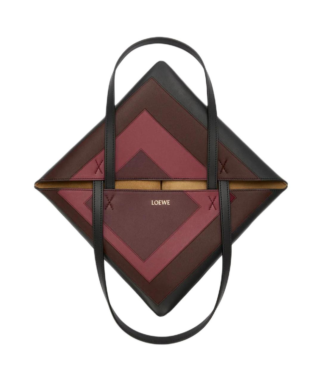 LOEWE Бордовая кожаная сумка через плечо, фото 4