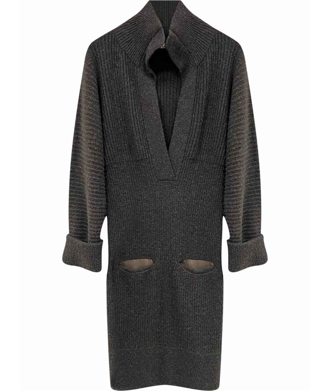 HERMES Коричневое шерстяное повседневное платье, фото 1