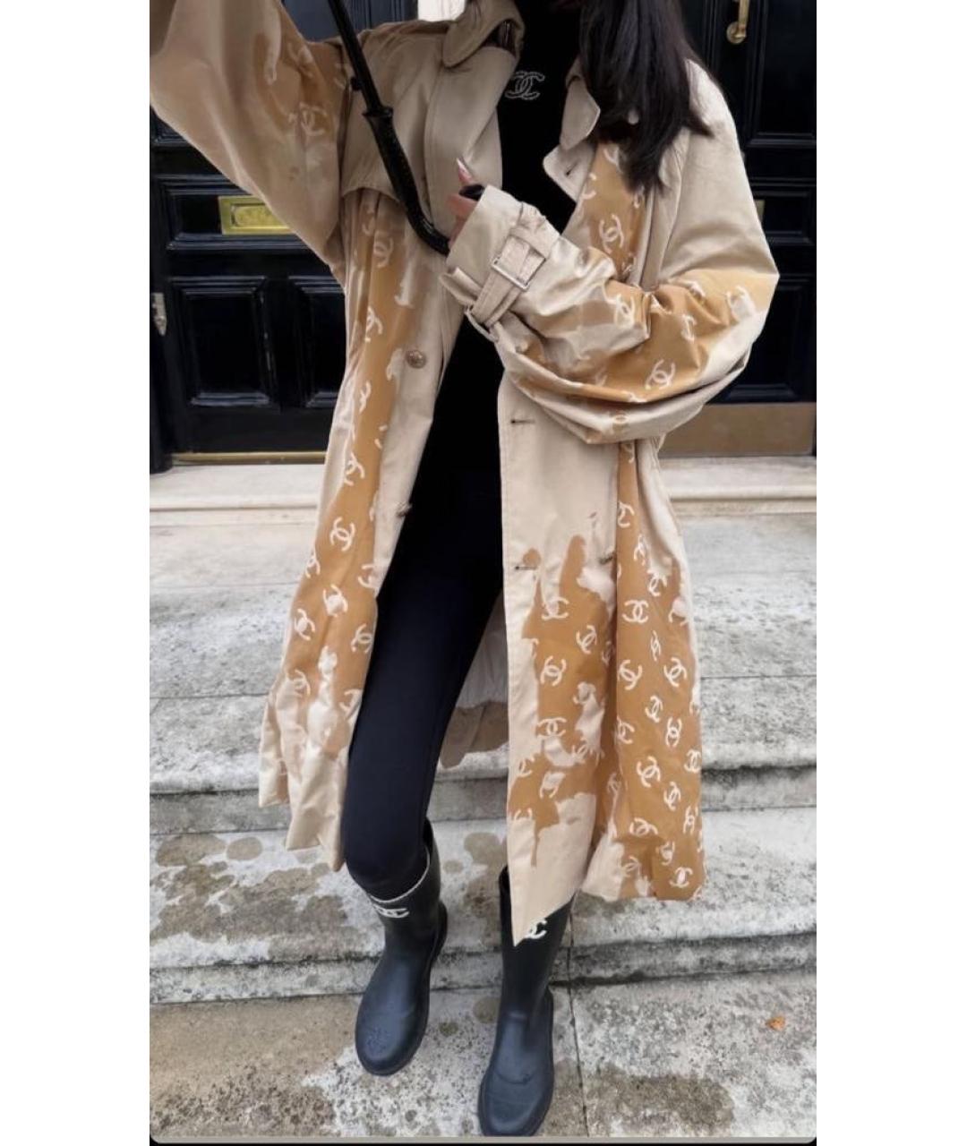 CHANEL Бежевый хлопковый тренч/плащ, фото 4