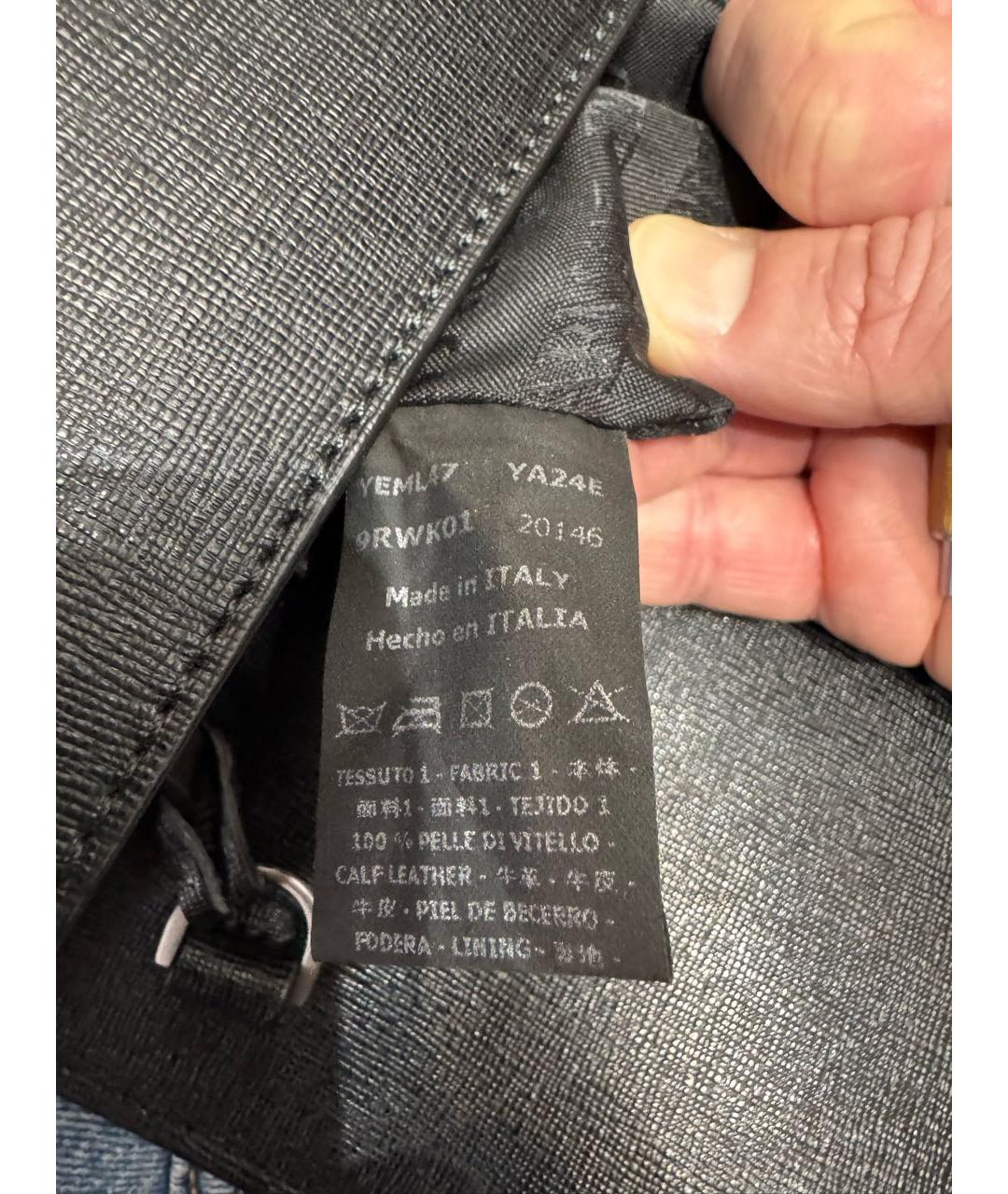 EMPORIO ARMANI Черный кожаный портфель, фото 8