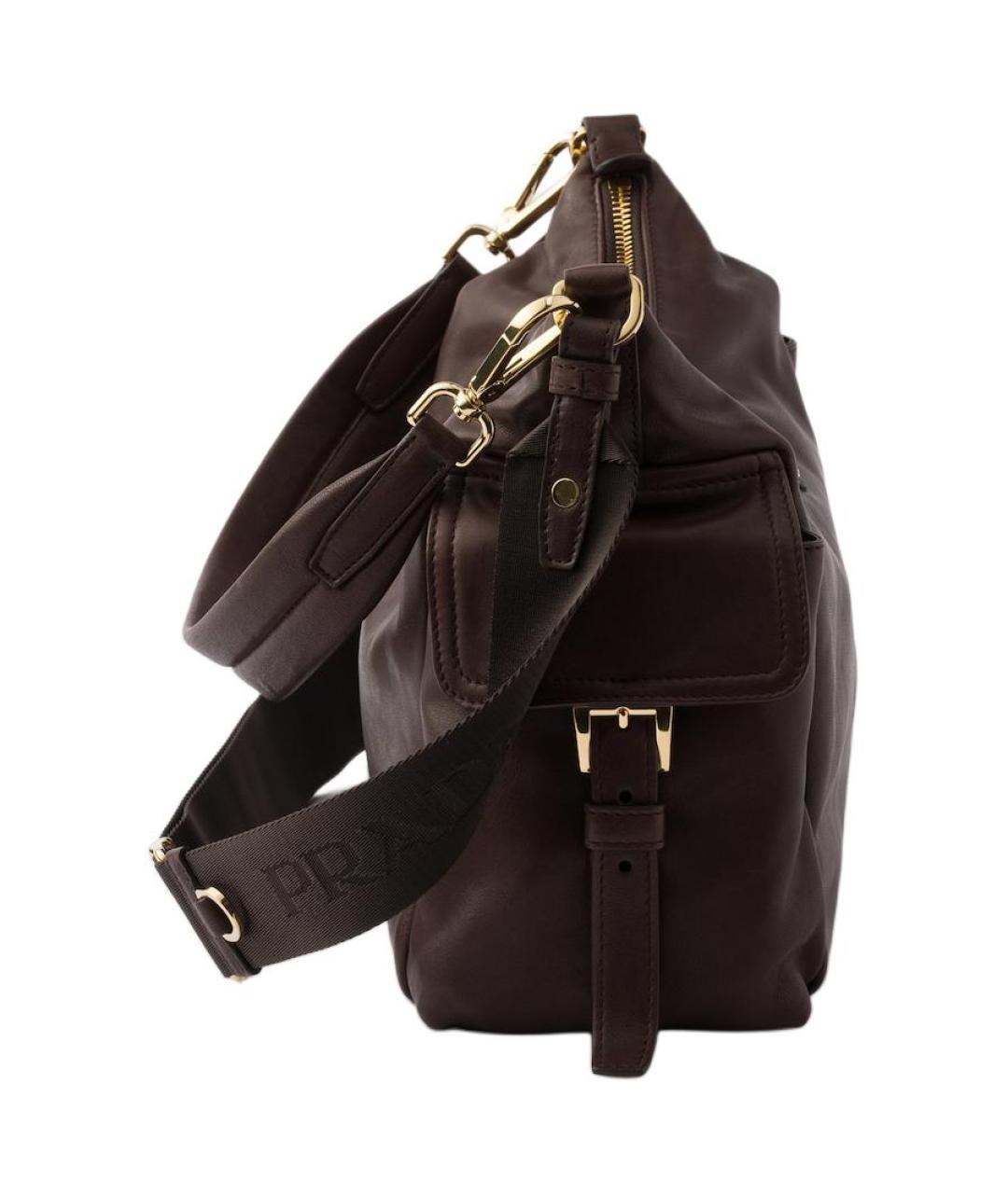 PRADA Коричневая кожаная сумка через плечо, фото 4