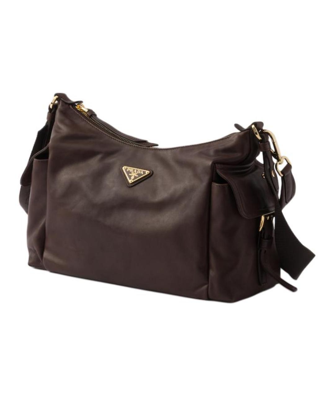 PRADA Коричневая кожаная сумка через плечо, фото 2