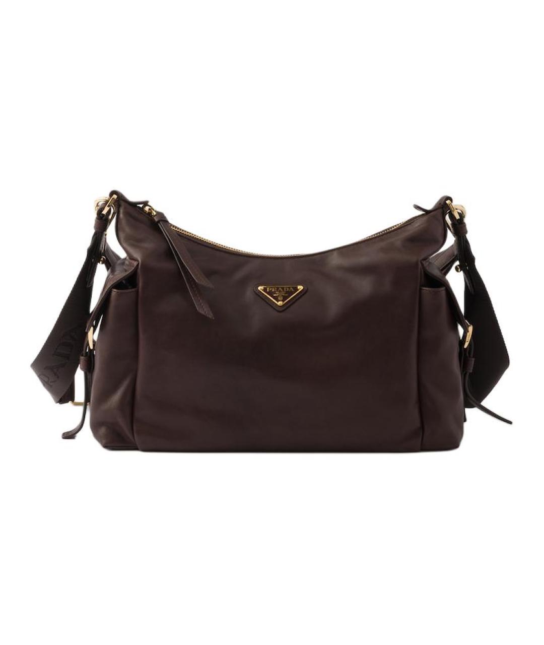 PRADA Коричневая кожаная сумка через плечо, фото 1