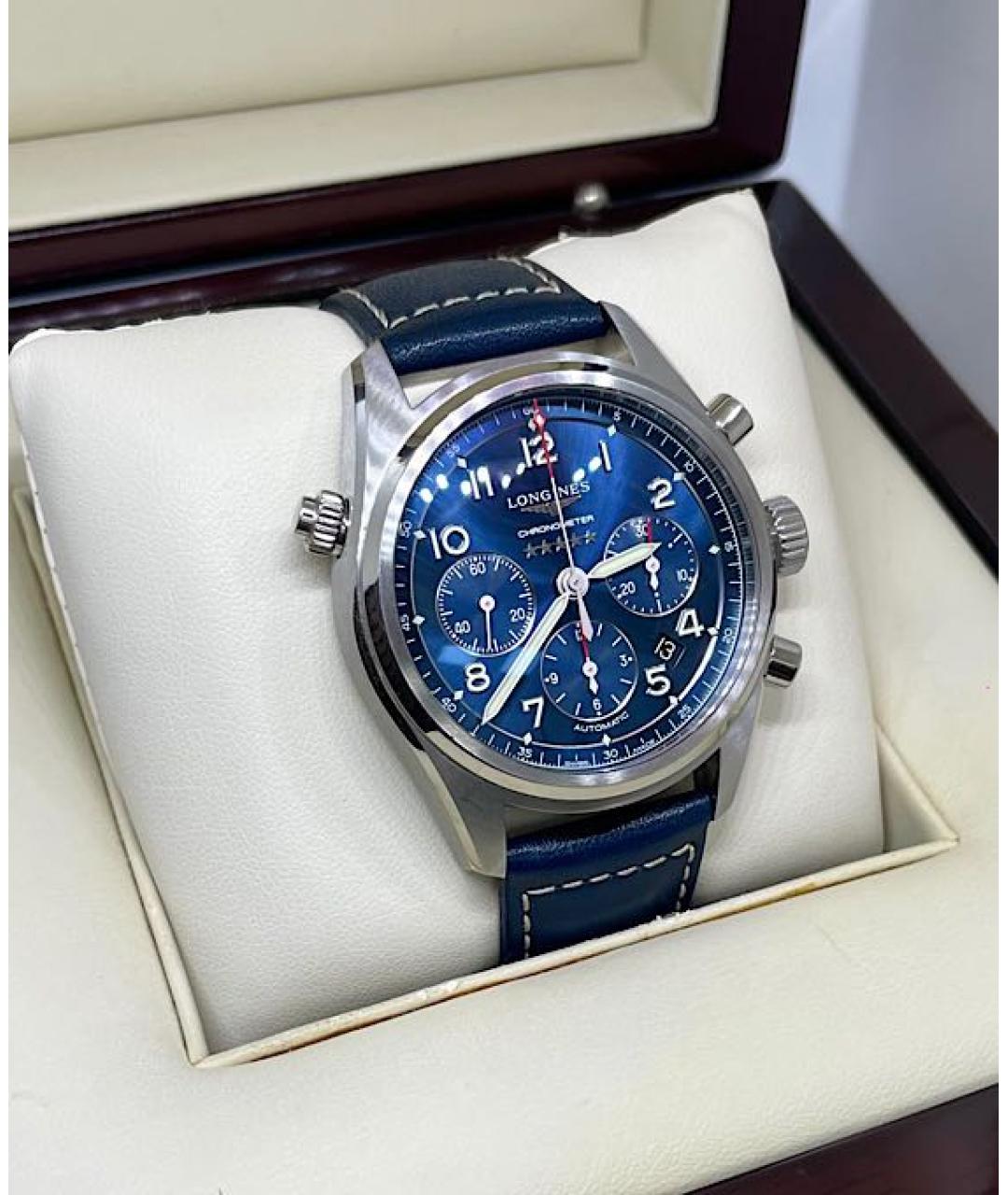 LONGINES Синие стальные часы, фото 5