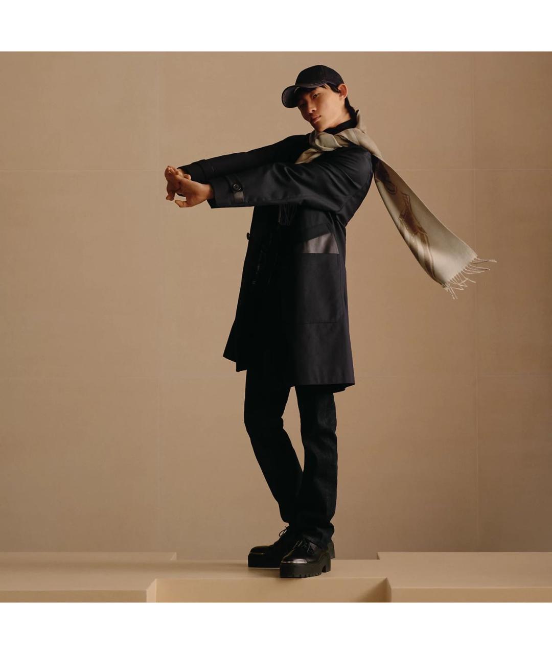 HERMES Бежевый кашемировый шарф, фото 2