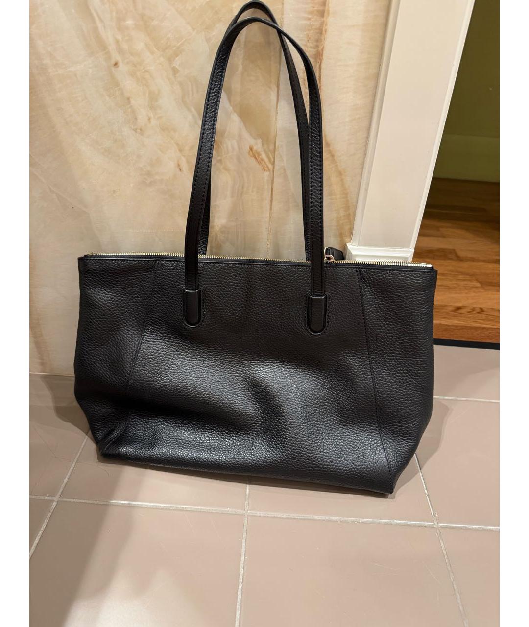 COCCINELLE Черная кожаная сумка тоут, фото 3