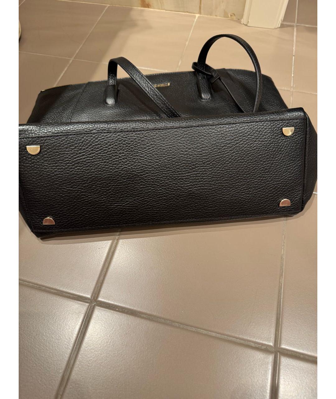 COCCINELLE Черная кожаная сумка тоут, фото 6