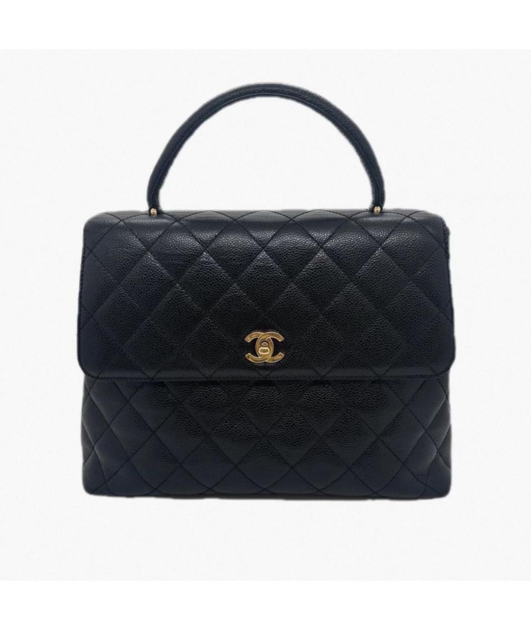CHANEL Черная сумка с короткими ручками, фото 5
