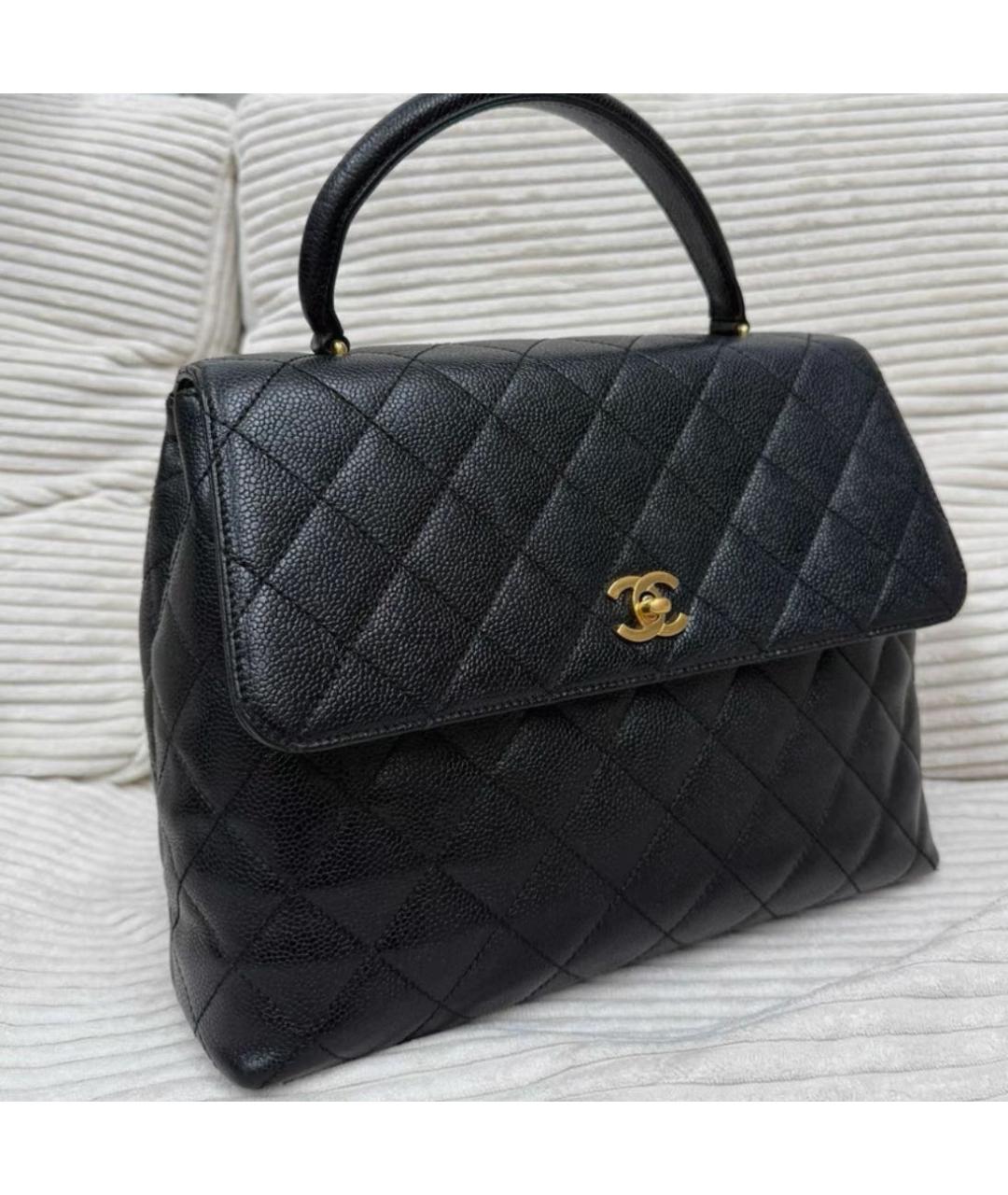 CHANEL Черная сумка с короткими ручками, фото 2