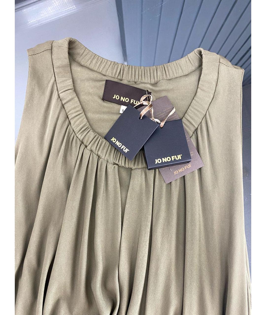 JO NO FUI Хаки вискозное коктейльное платье, фото 3