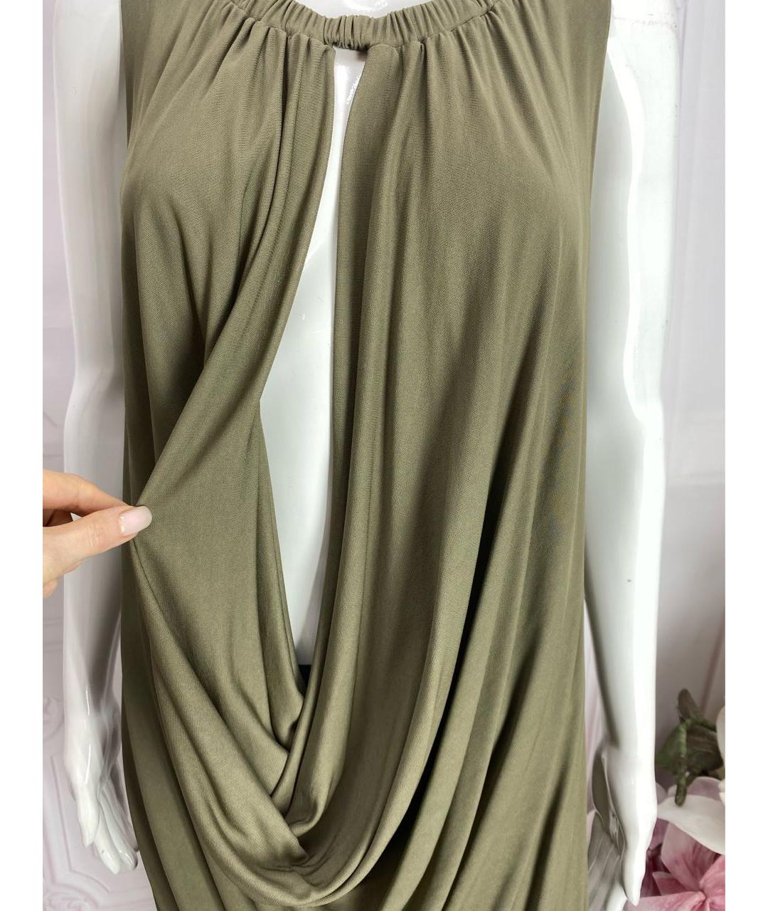 JO NO FUI Хаки вискозное коктейльное платье, фото 5