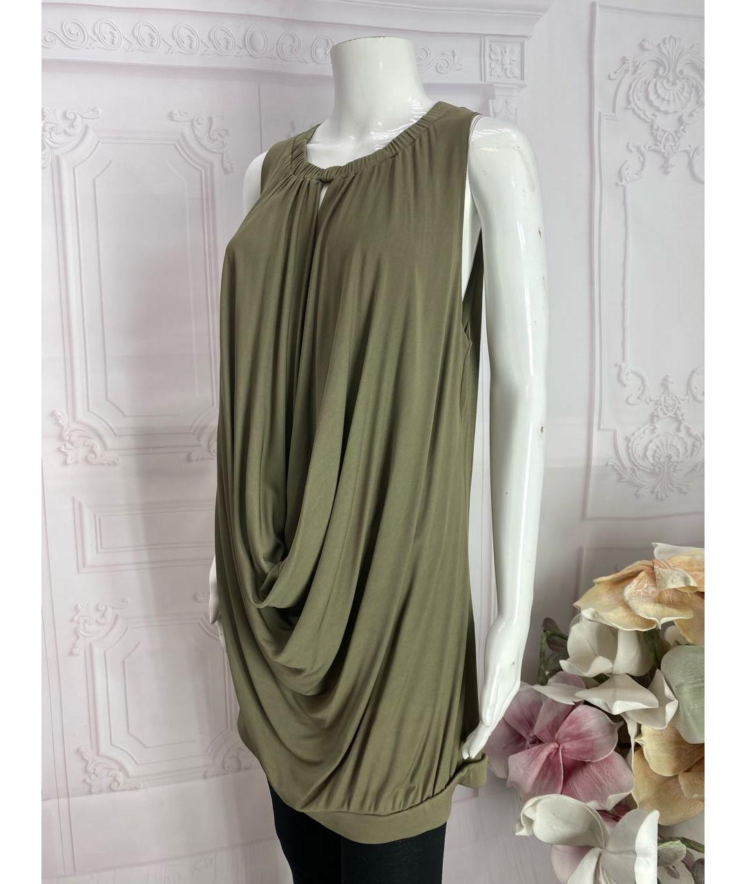 JO NO FUI Хаки вискозное коктейльное платье, фото 6