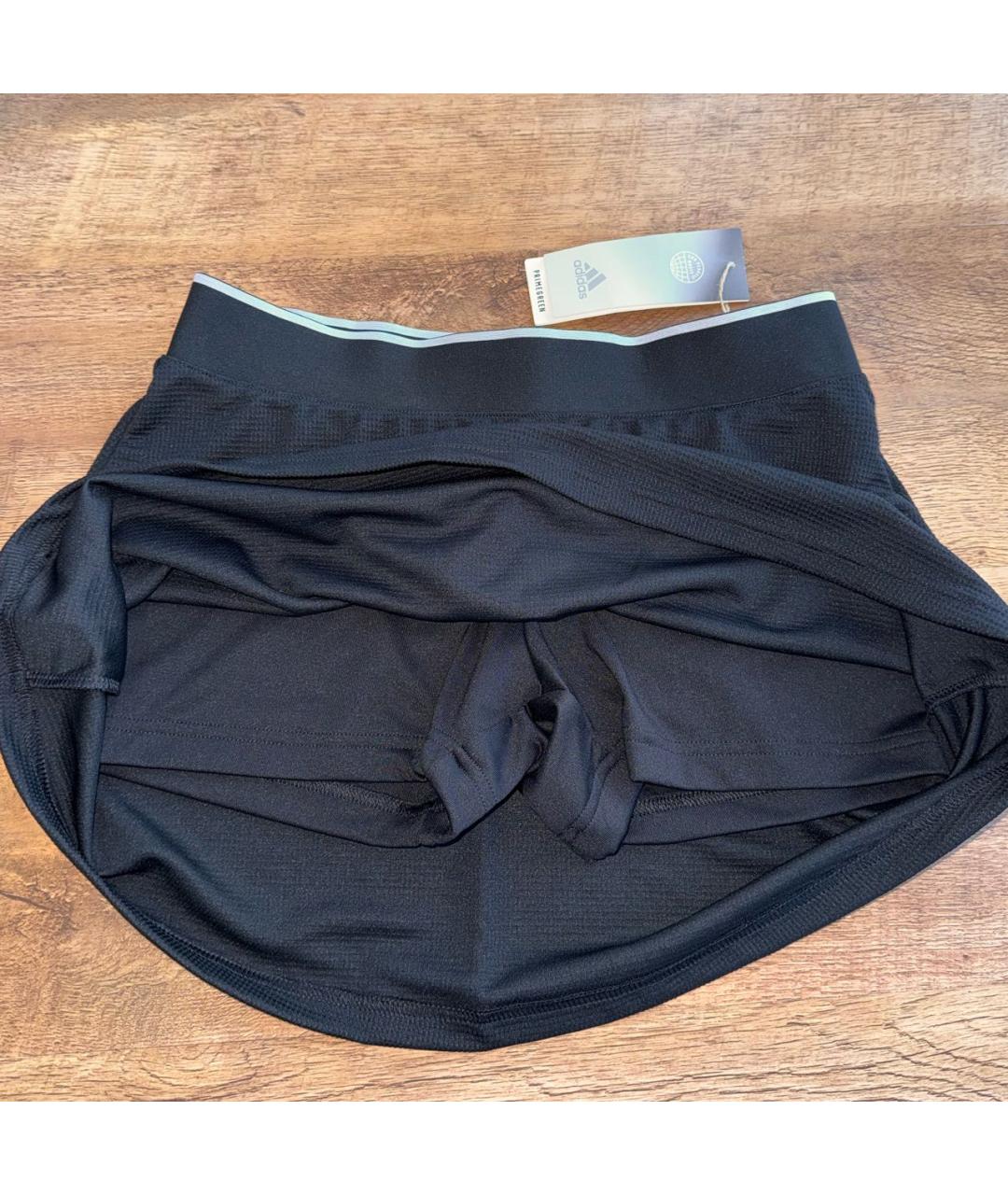 ADIDAS Черная полиэстеровая юбка мини, фото 3