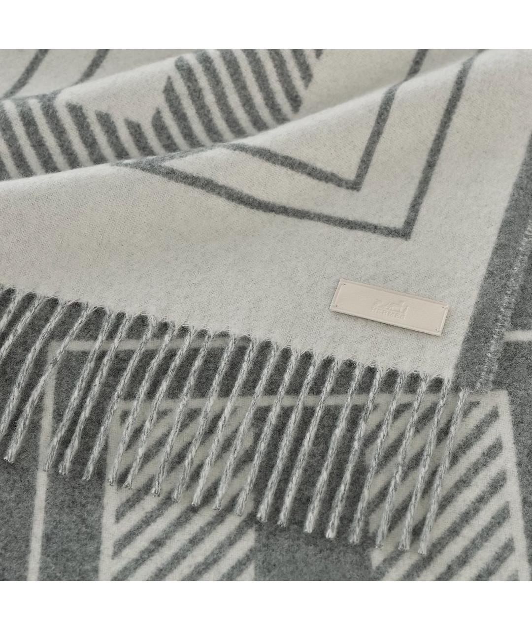 HERMES Серый кашемировый шарф, фото 3