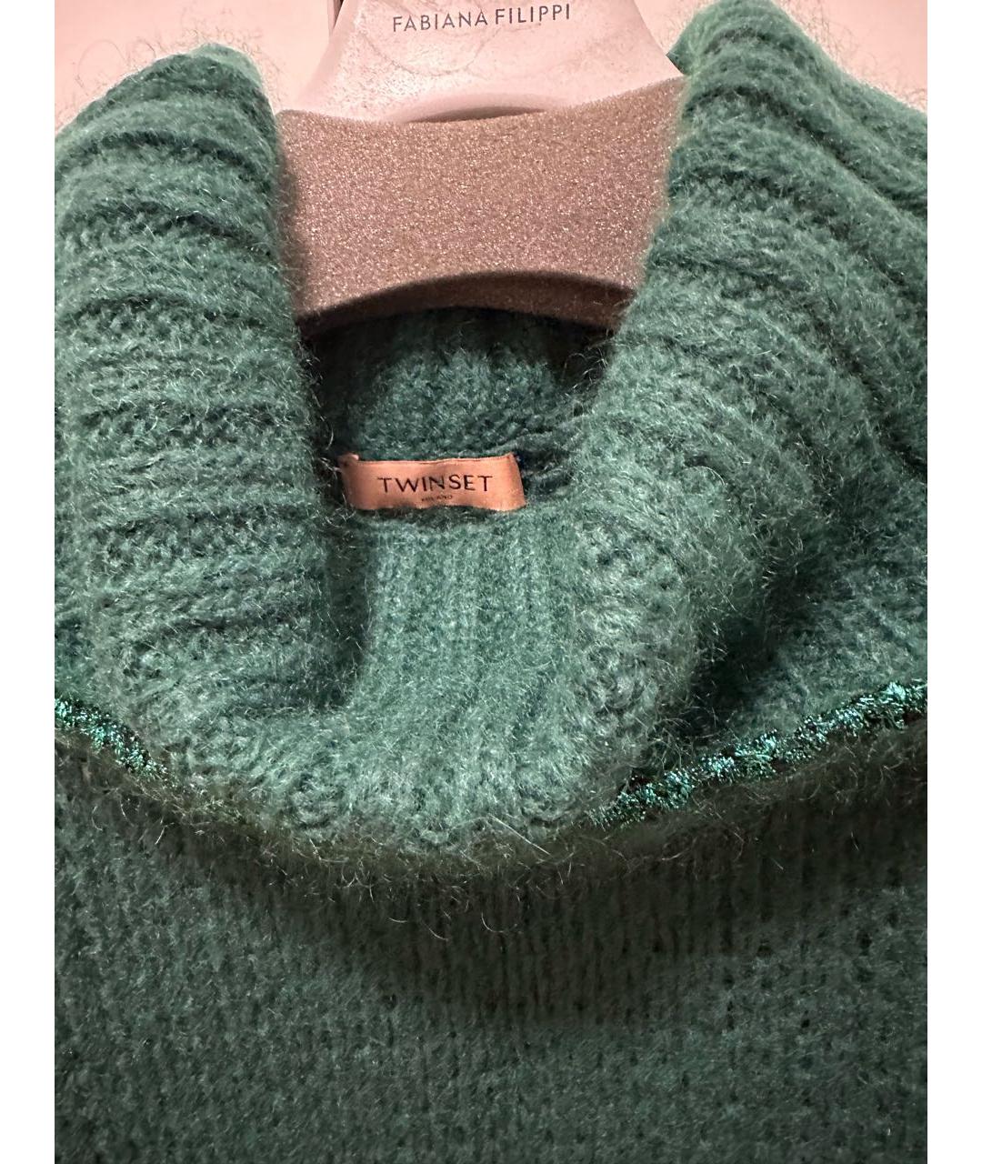 TWIN-SET Зеленый шерстяной джемпер / свитер, фото 8