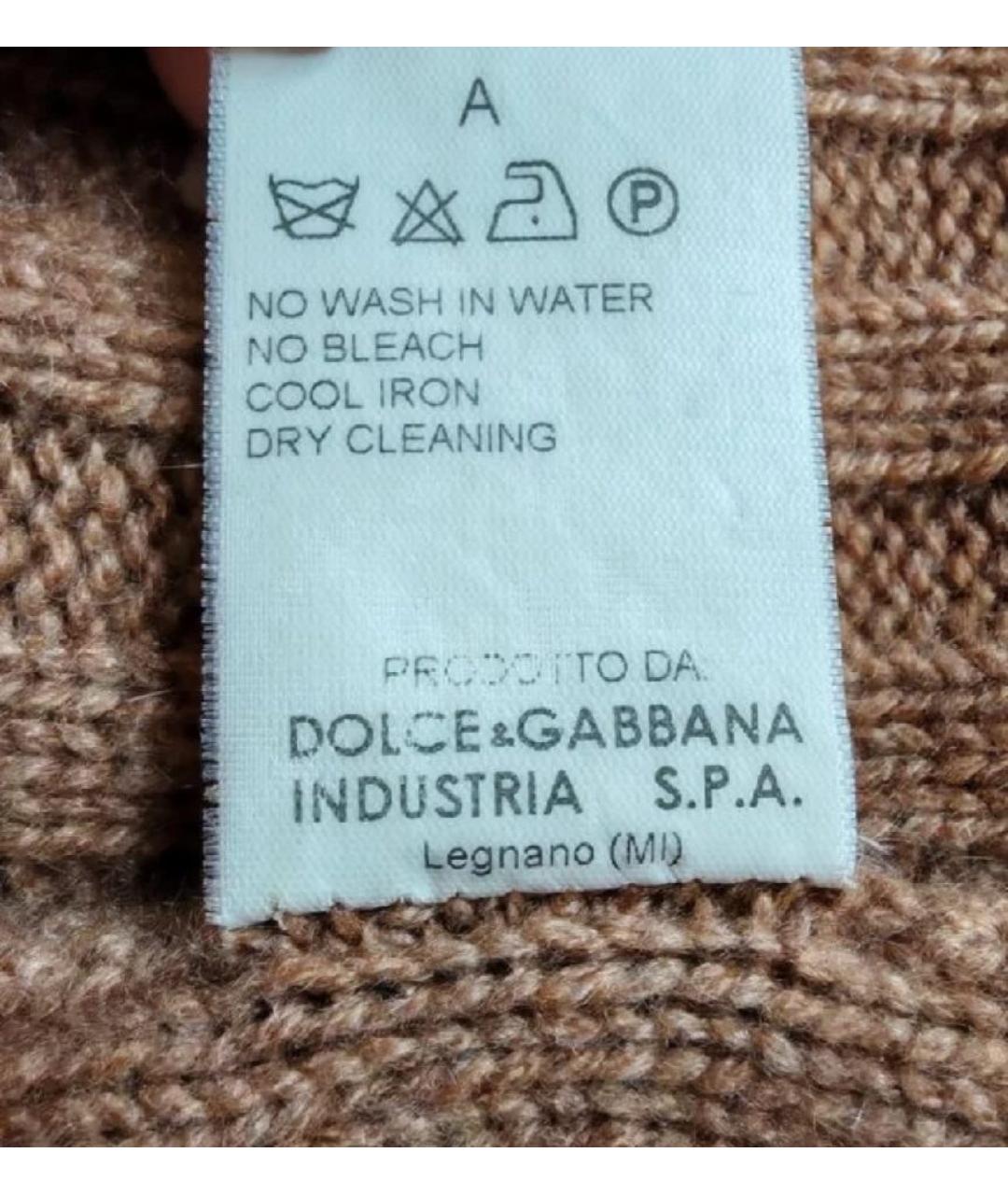 DOLCE&GABBANA Коричневый кашемировый джемпер / свитер, фото 7