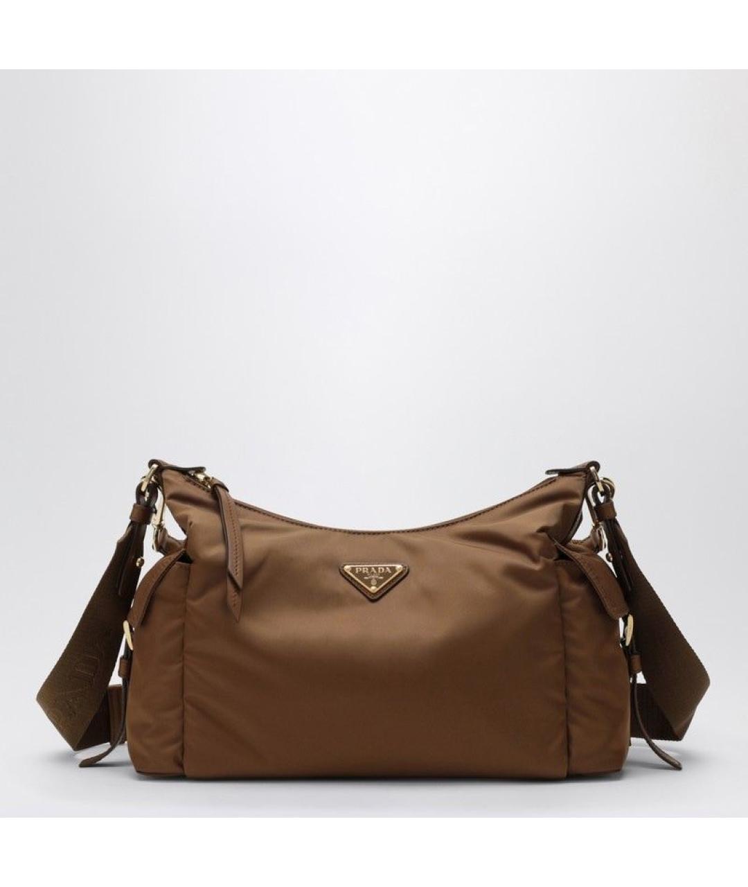 PRADA Коричневая синтетическая сумка через плечо, фото 3