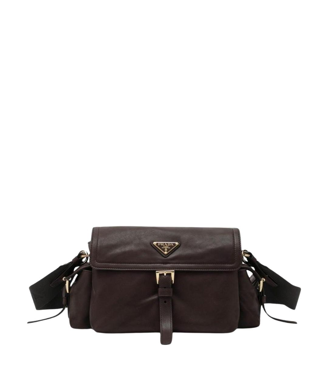 PRADA Коричневая кожаная сумка через плечо, фото 1