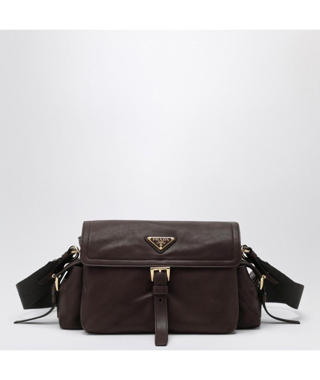 PRADA Коричневая кожаная сумка через плечо, фото 3