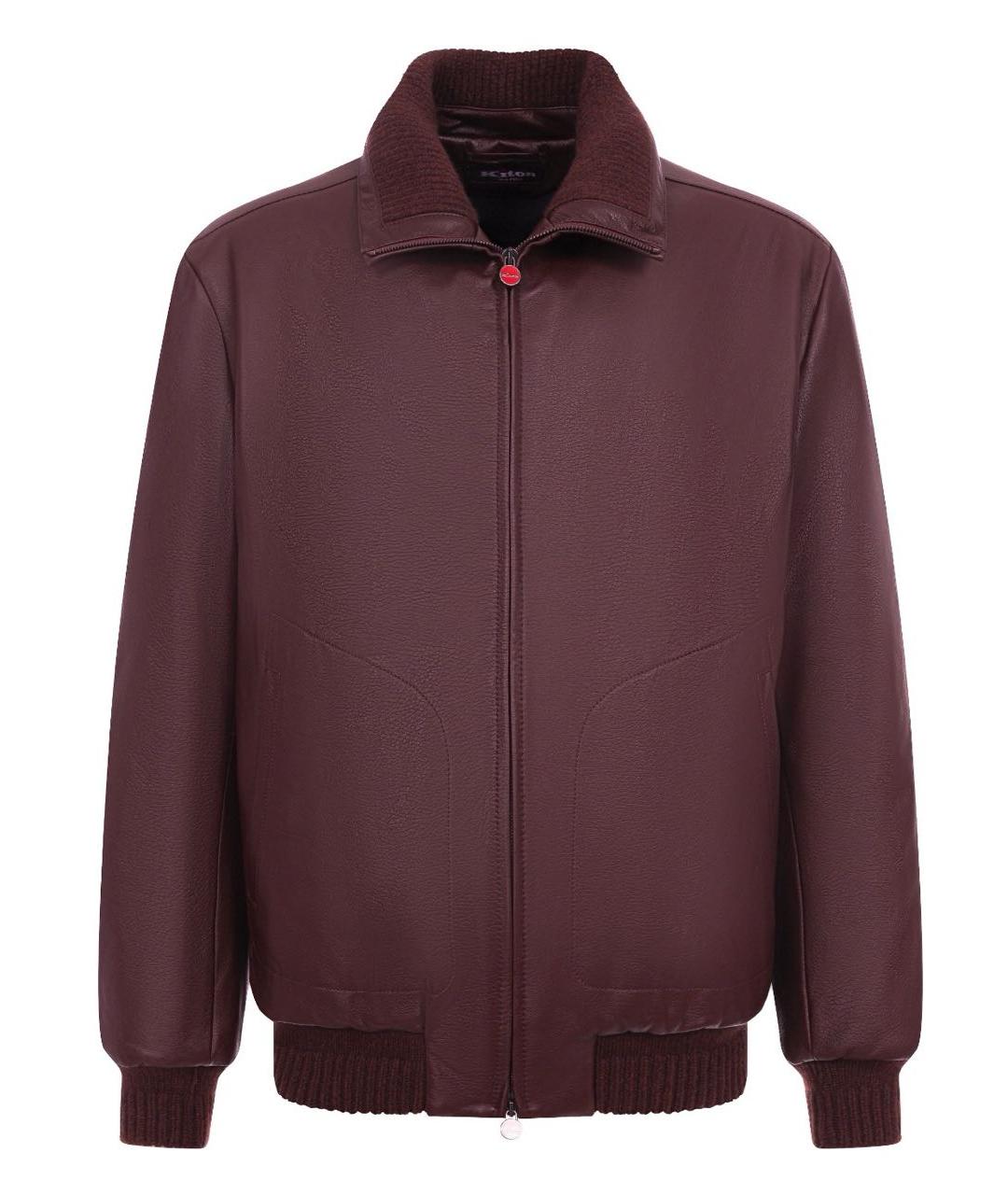 KITON Коричневая кожаная куртка, фото 1