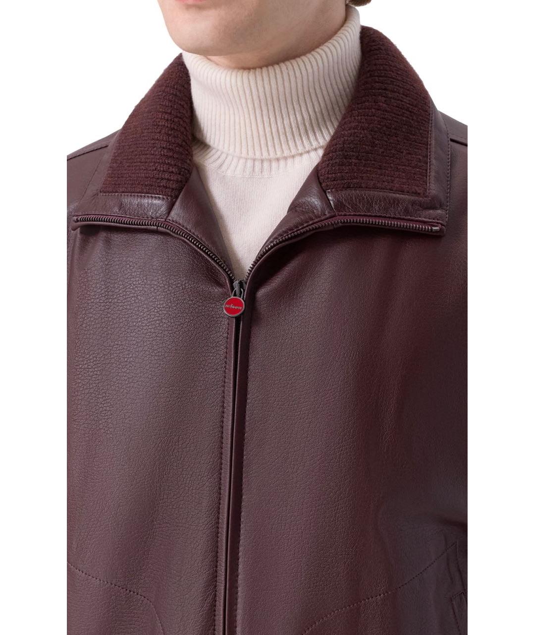 KITON Коричневая кожаная куртка, фото 3