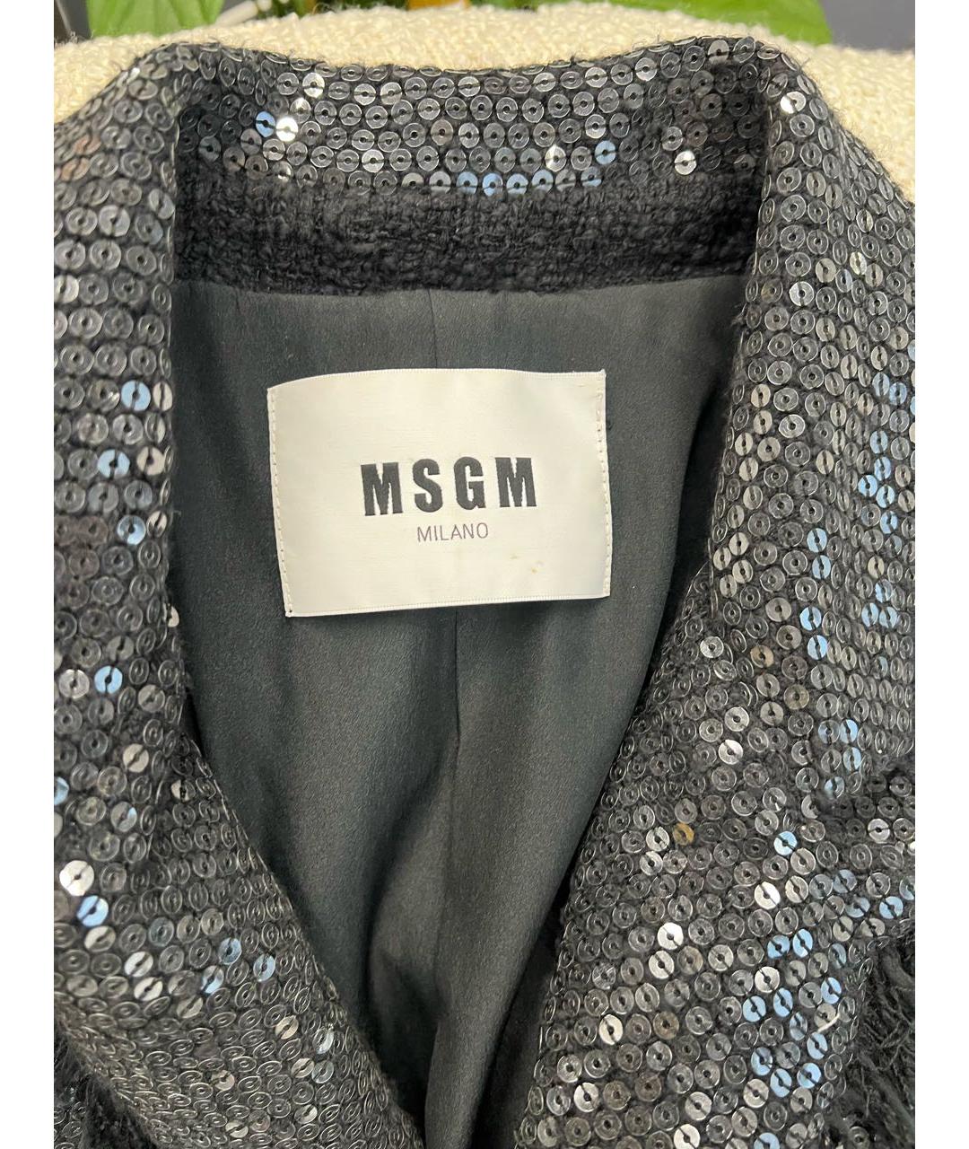 MSGM Черный хлопковый жакет/пиджак, фото 3