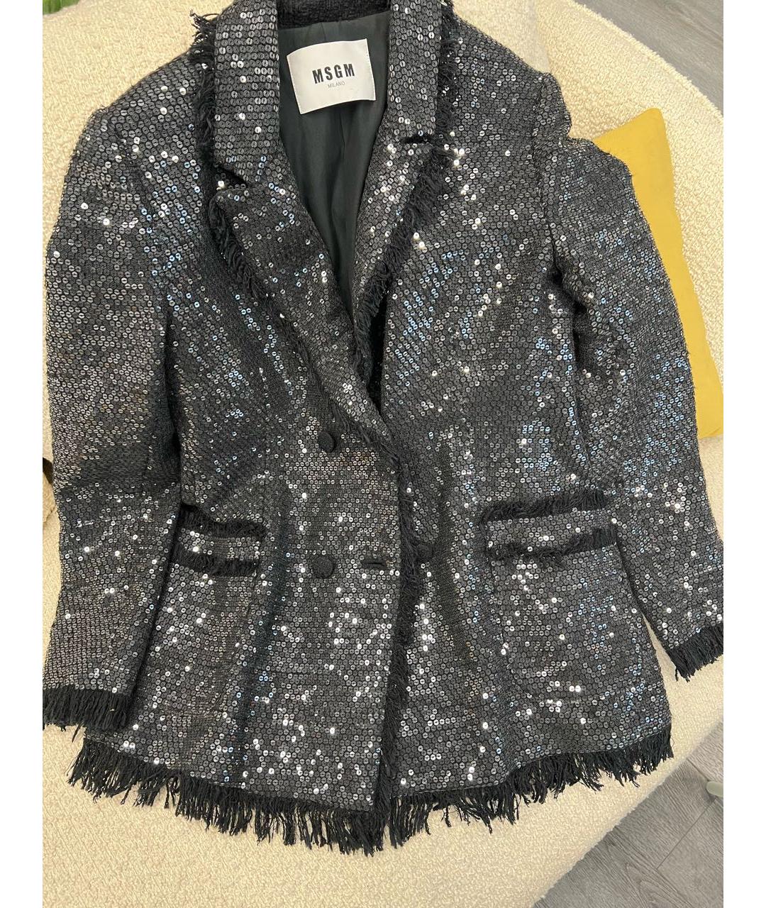MSGM Черный хлопковый жакет/пиджак, фото 2