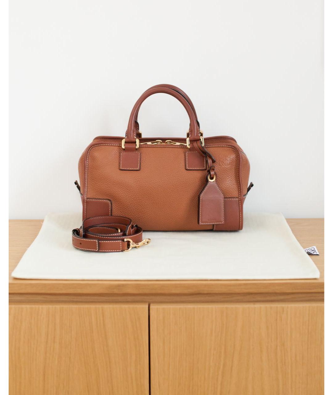 LOEWE Коричневая кожаная сумка через плечо, фото 9