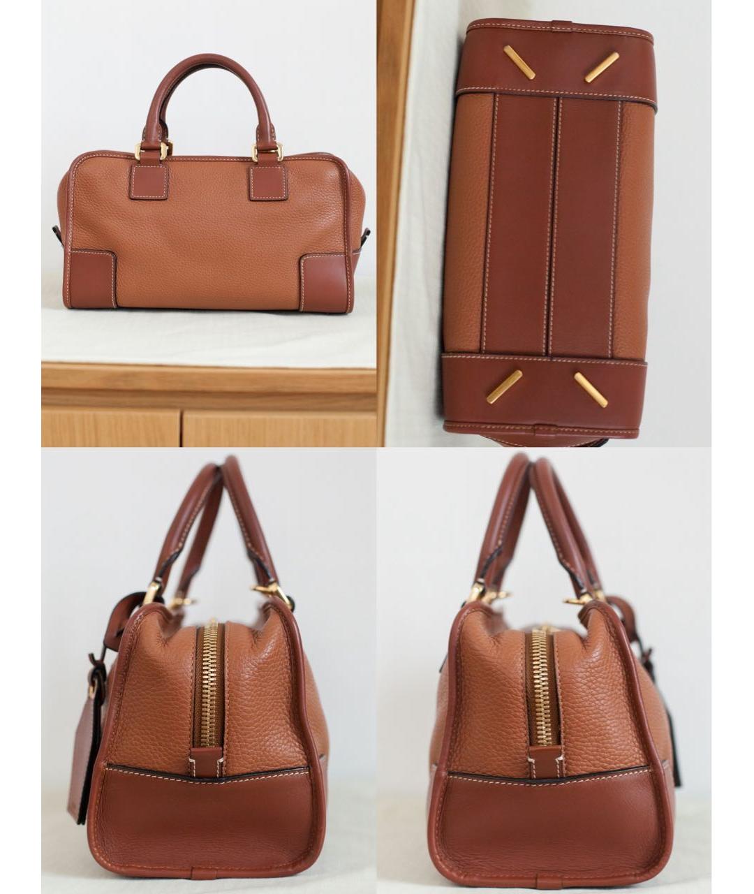 LOEWE Коричневая кожаная сумка через плечо, фото 5