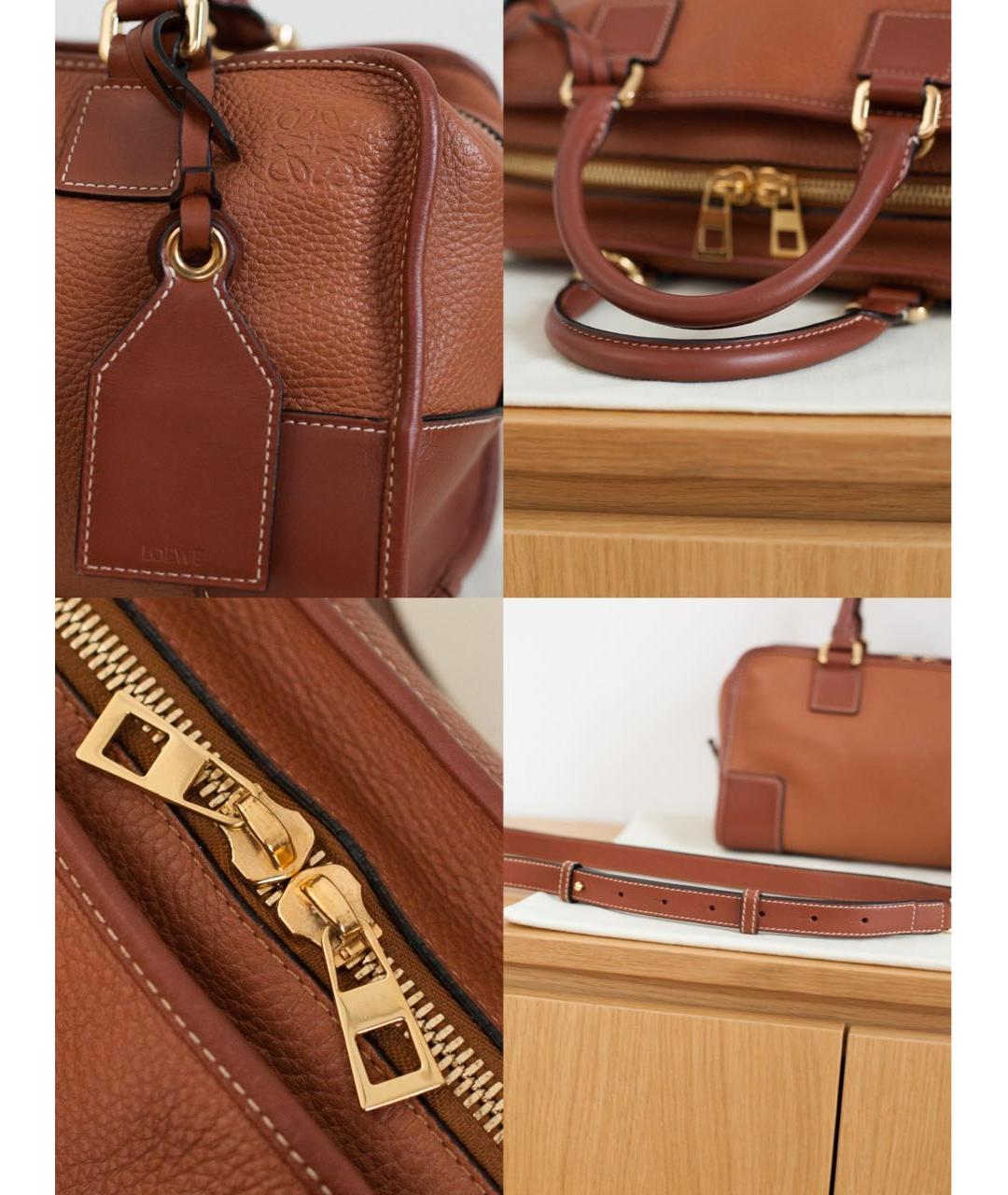 LOEWE Коричневая кожаная сумка через плечо, фото 6