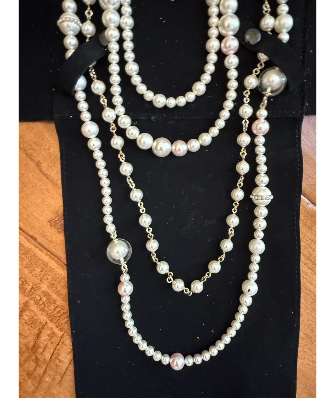 CHANEL Белое металлическое колье, фото 5