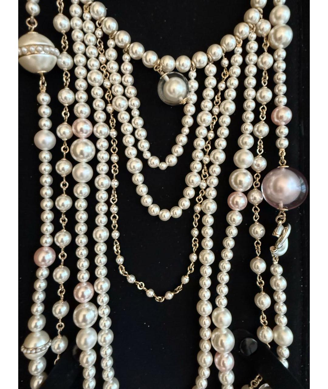 CHANEL Белое металлическое колье, фото 4