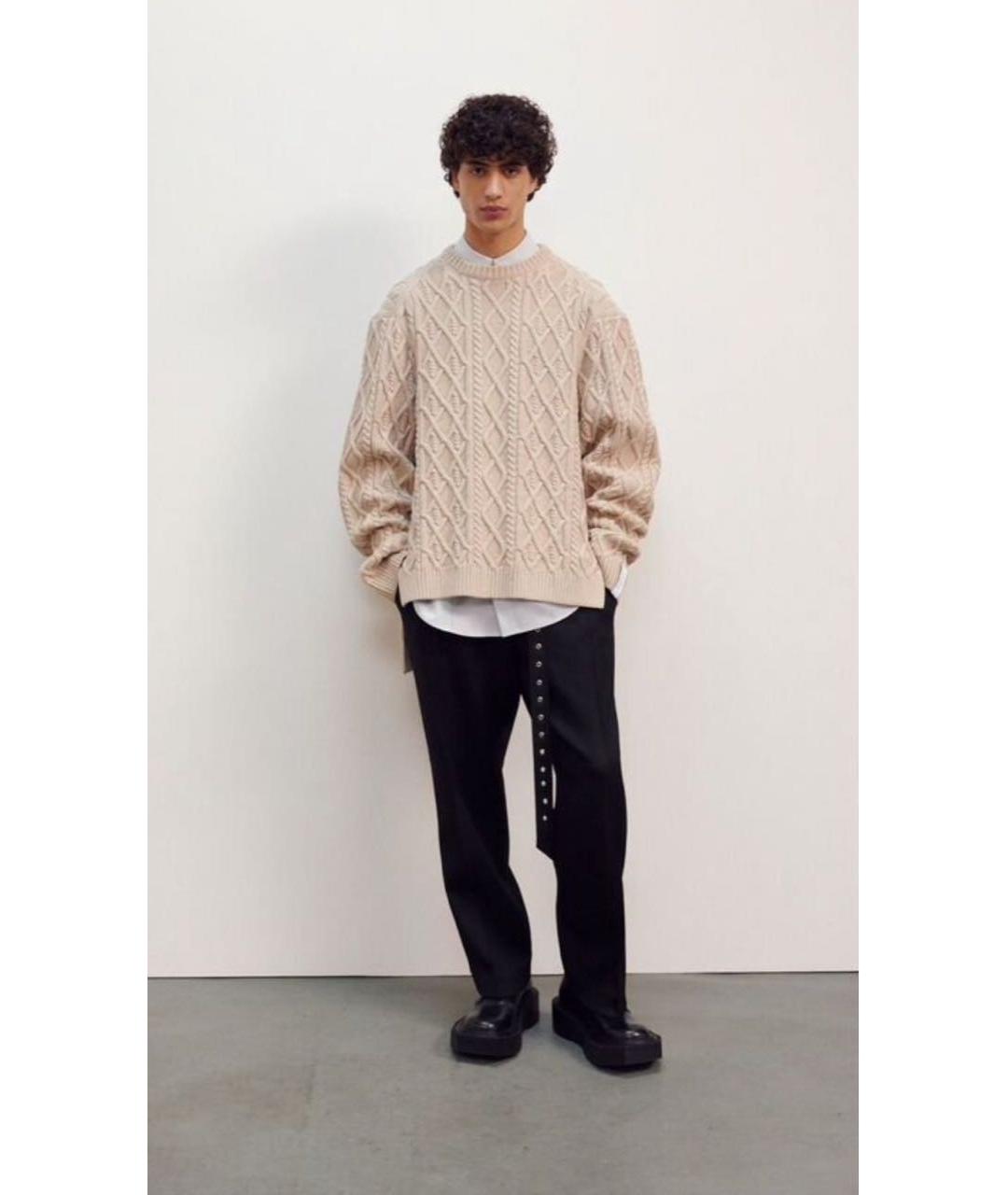 ROKH Бежевый хлопковый джемпер / свитер, фото 4