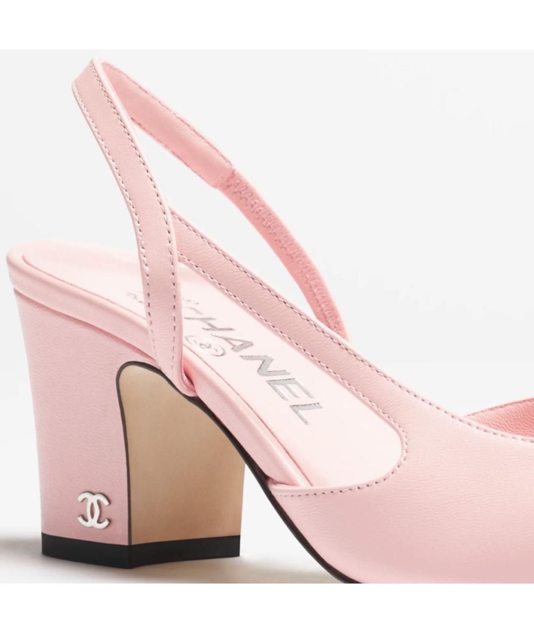 CHANEL Розовые кожаные туфли, фото 4