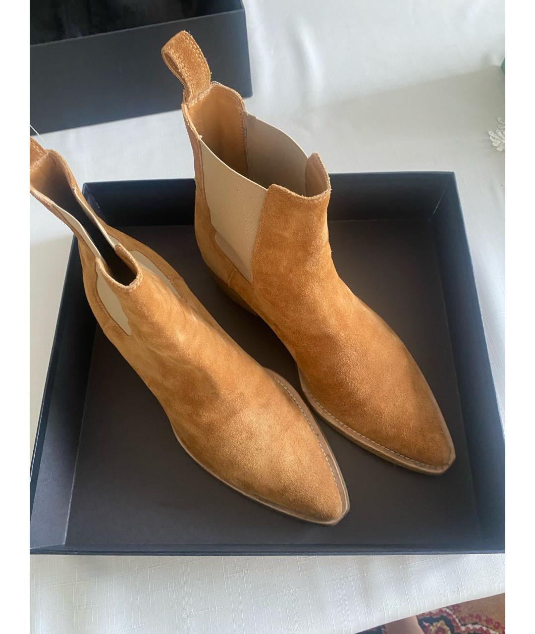 AMIRI Бежевые замшевые высокие ботинки, фото 2