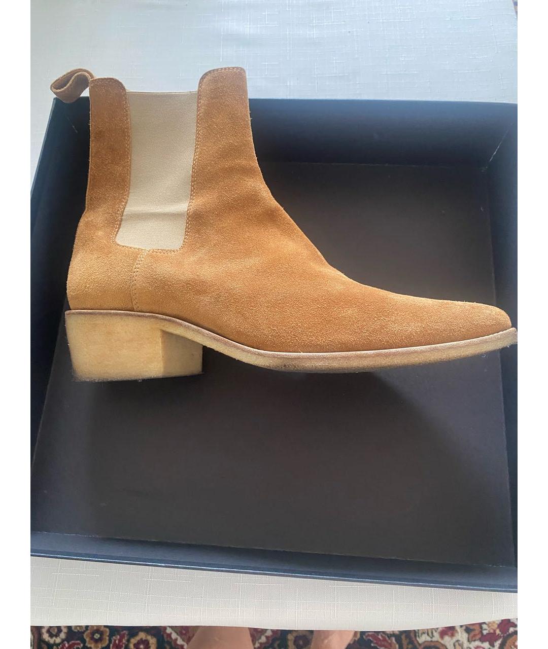 AMIRI Бежевые замшевые высокие ботинки, фото 5