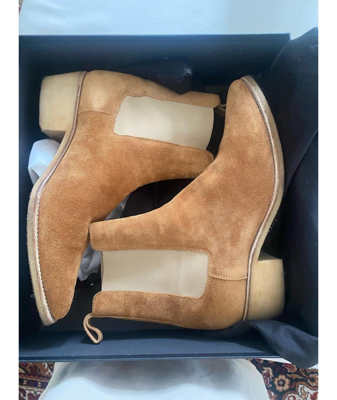 AMIRI Бежевые замшевые высокие ботинки, фото 3