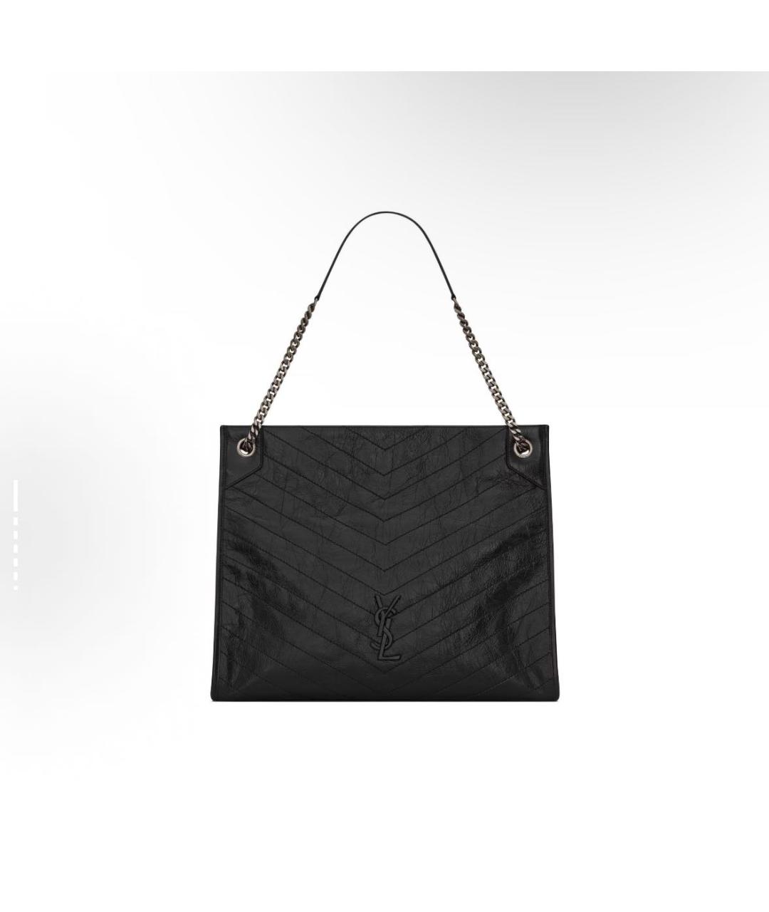 SAINT LAURENT Черная кожаная сумка через плечо, фото 7