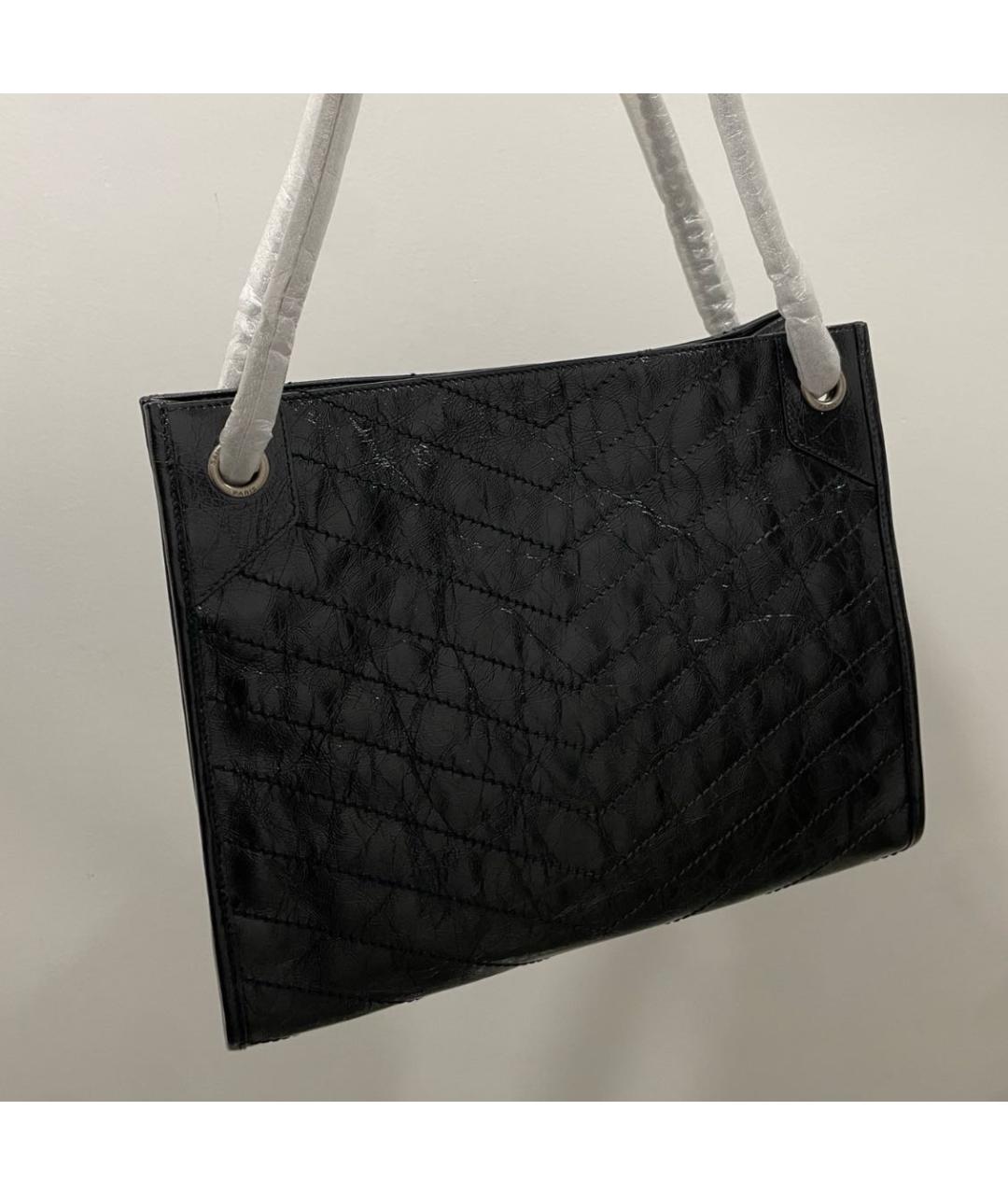 SAINT LAURENT Черная кожаная сумка через плечо, фото 3