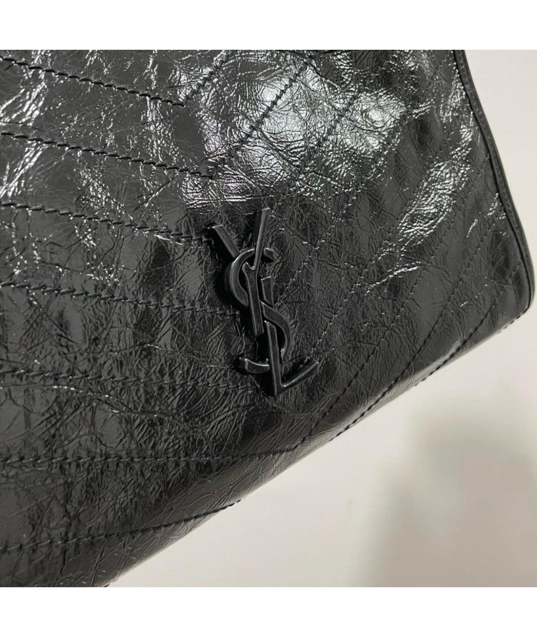 SAINT LAURENT Черная кожаная сумка через плечо, фото 4