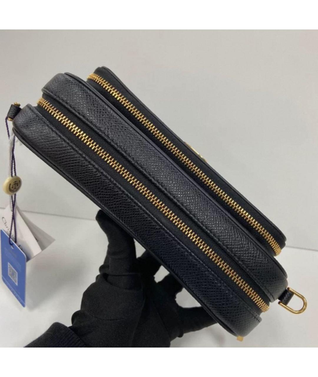 CHRISTIAN DIOR Черная кожаная сумка на плечо, фото 7