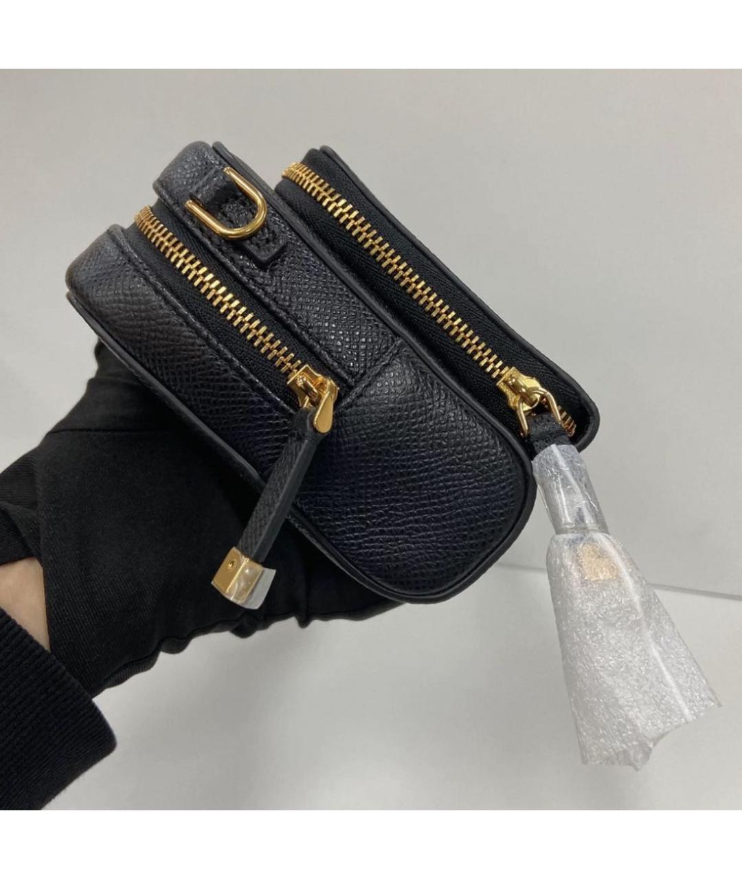 CHRISTIAN DIOR Черная кожаная сумка на плечо, фото 5