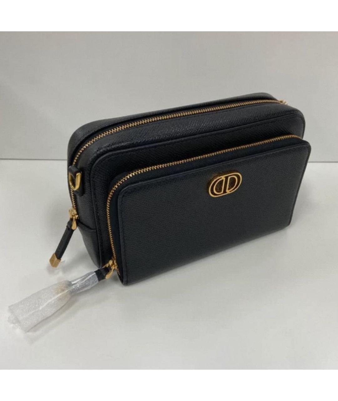 CHRISTIAN DIOR Черная кожаная сумка на плечо, фото 4