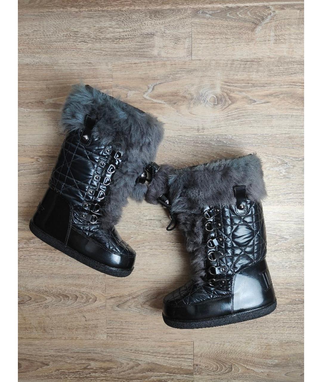 CHRISTIAN DIOR Черные текстильные сапоги, фото 10