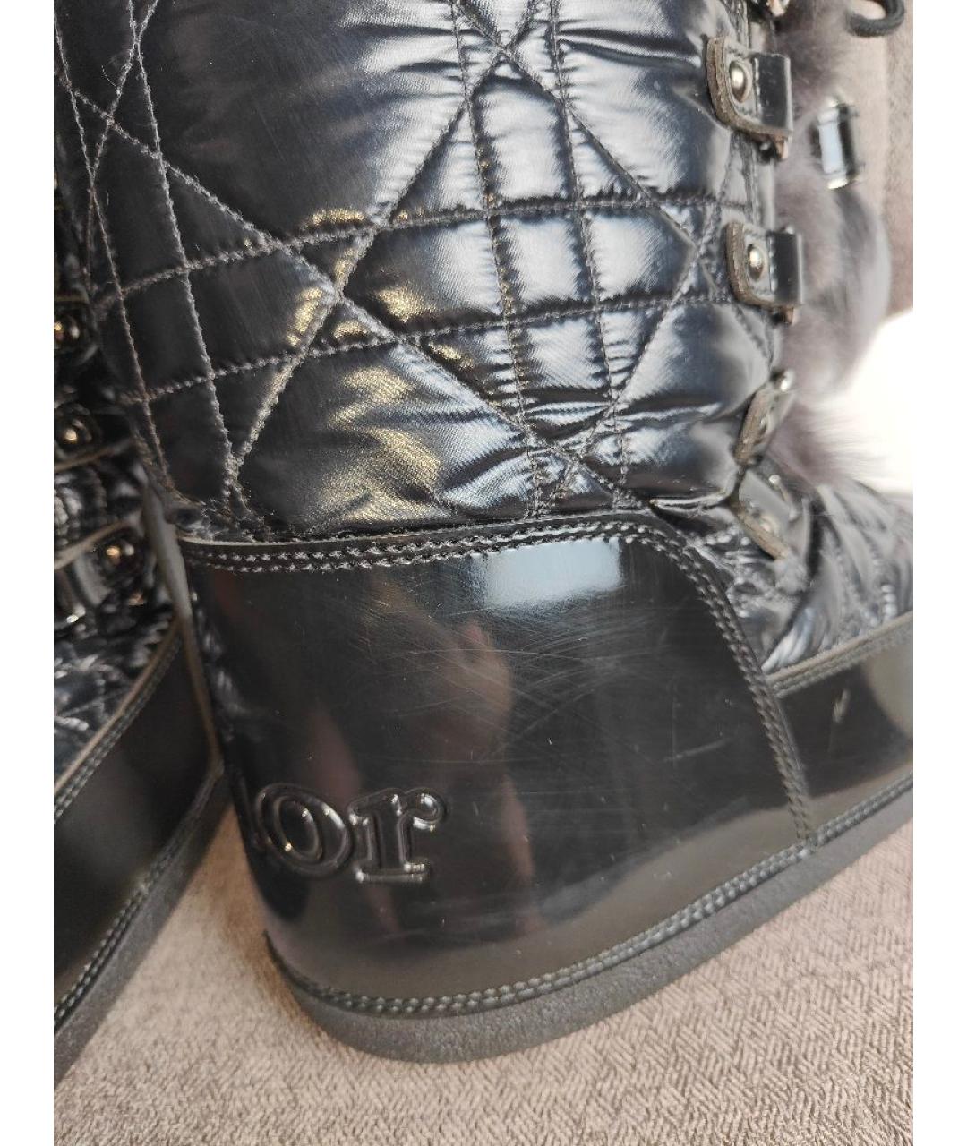 CHRISTIAN DIOR Черные текстильные сапоги, фото 9