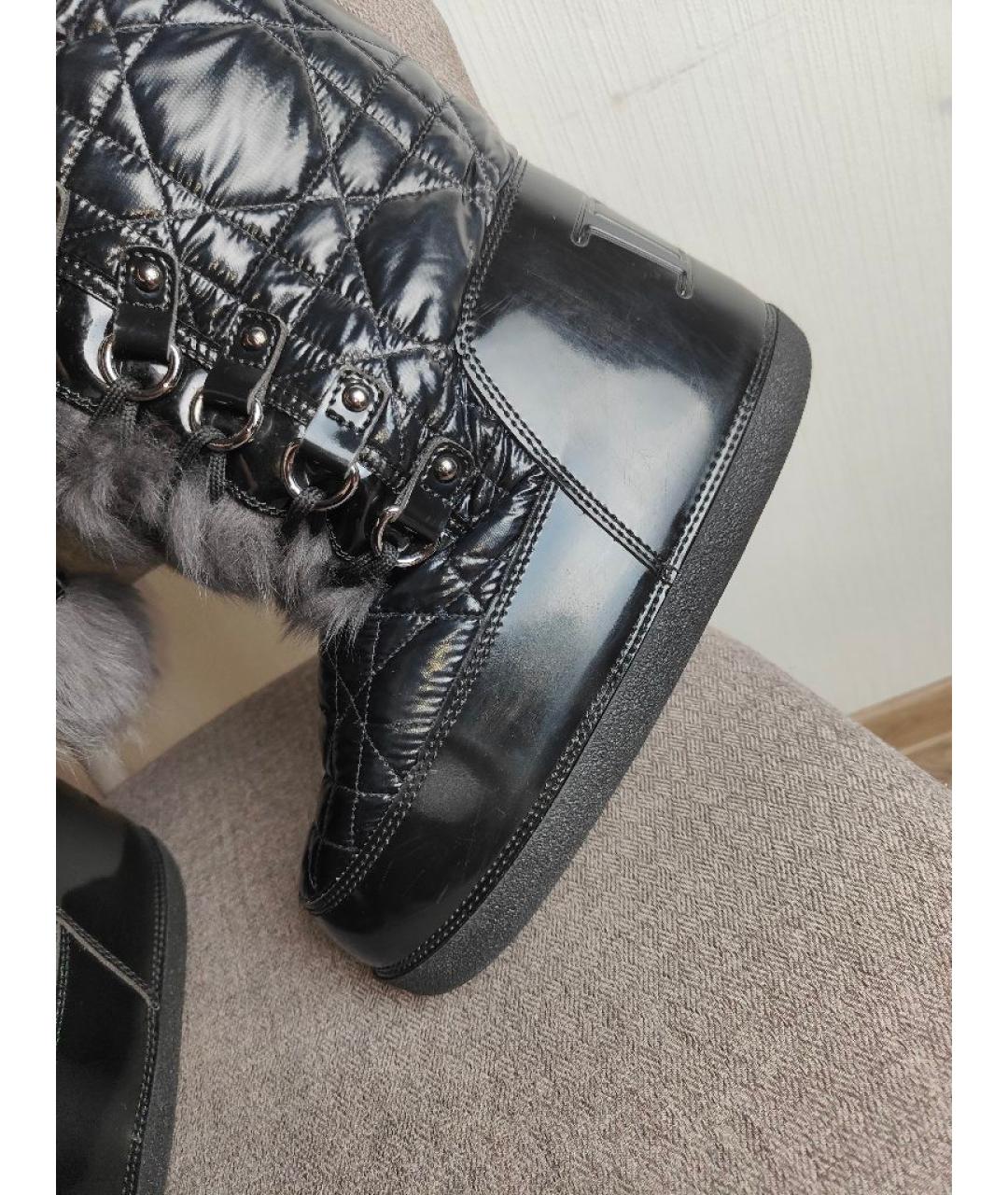 CHRISTIAN DIOR Черные текстильные сапоги, фото 7