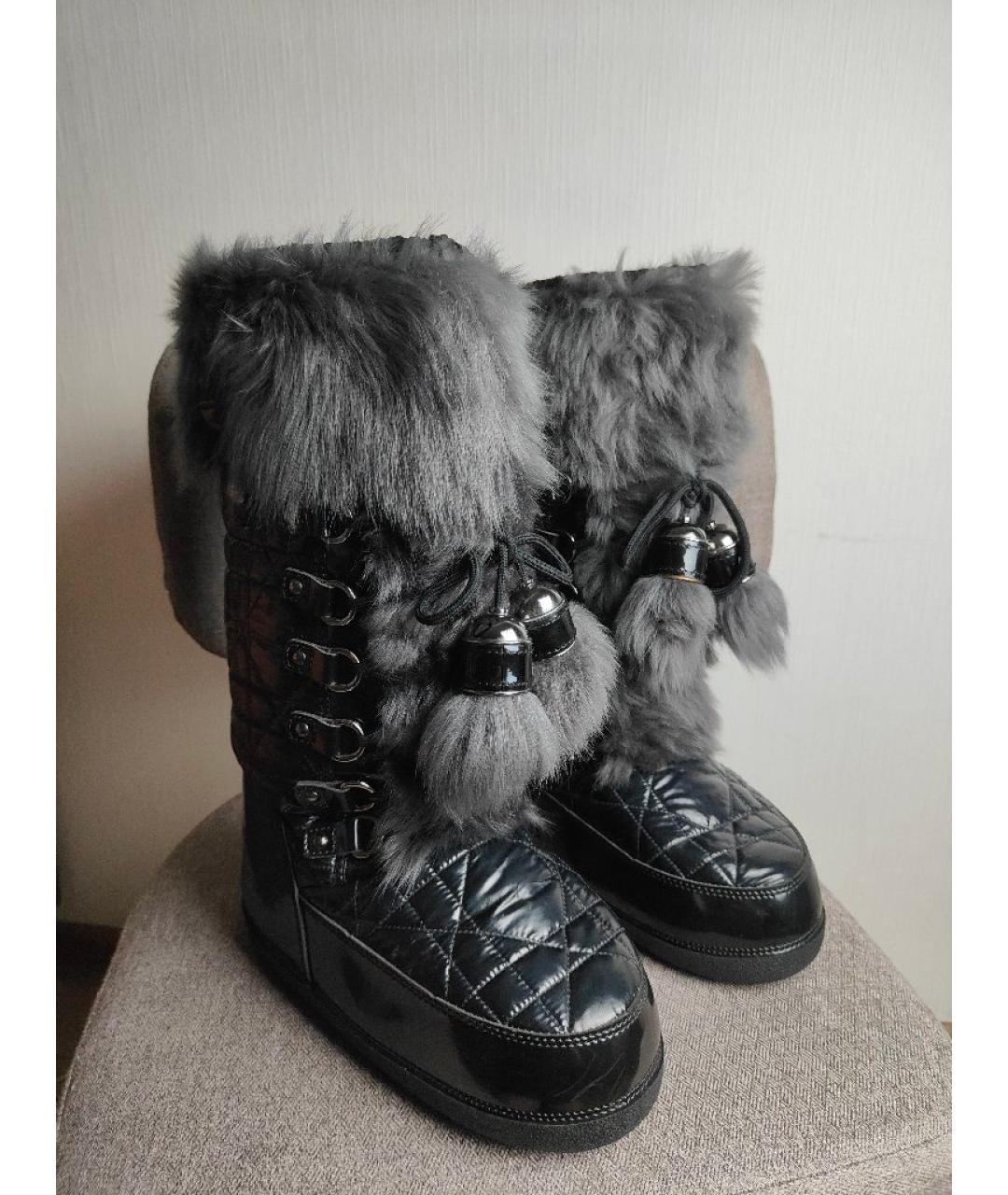 CHRISTIAN DIOR Черные текстильные сапоги, фото 3