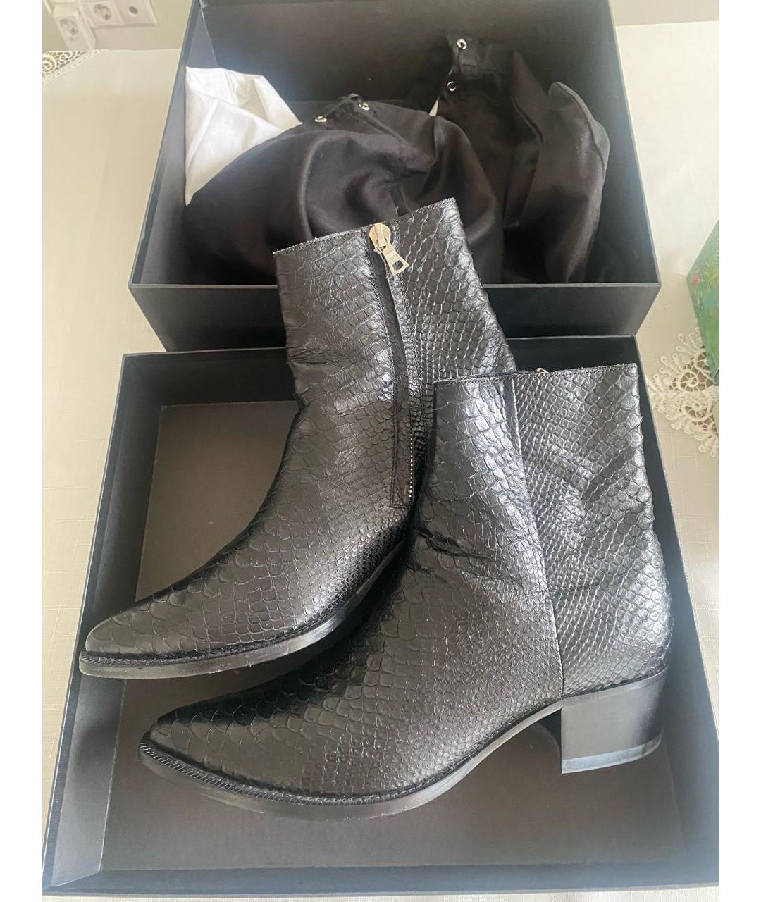 AMIRI Черные кожаные высокие ботинки, фото 5