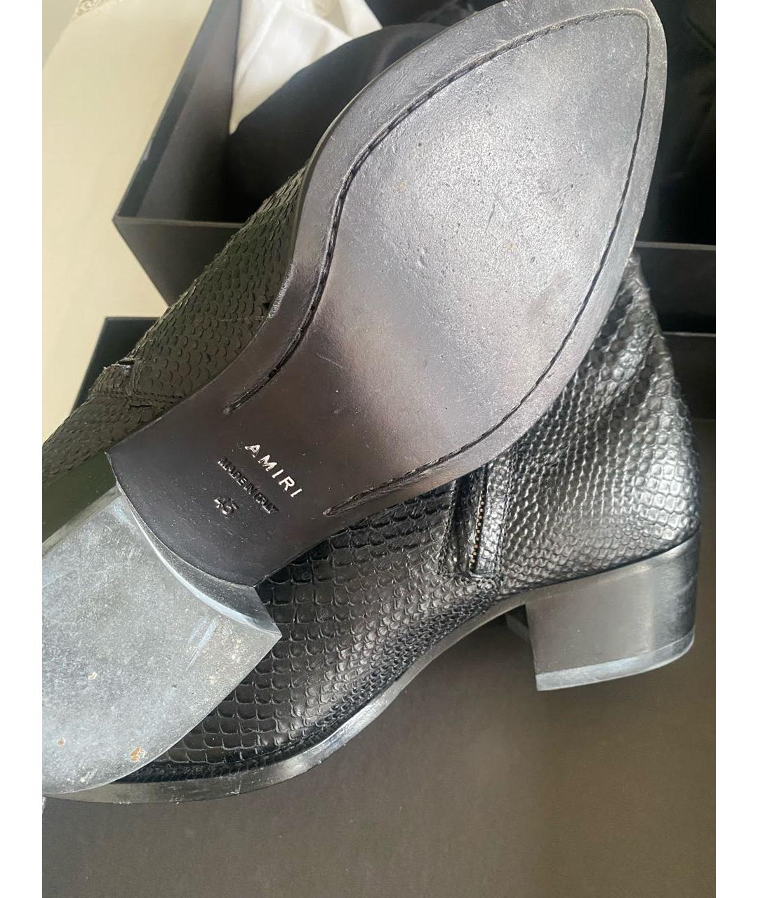 AMIRI Черные кожаные высокие ботинки, фото 3