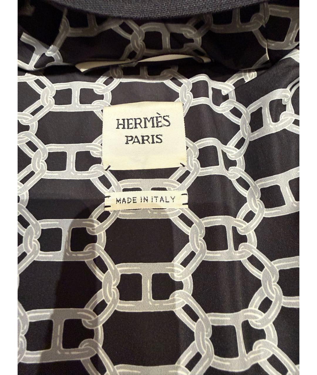 HERMES Черный полиэстеровый пуховик, фото 4